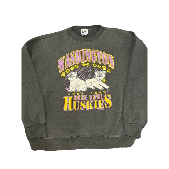 Vtg 90s WASHINGTON HUSKIES UW Football 91-92 ROSE BOWL SWEATSHIRT Adult 2XL